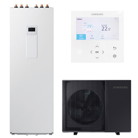 SAMSUNG AE200RNWMEG/EU + AE080BXYDEG/EU ClimateHub Mono HT Quiet magas hőmérsékletű levegő - víz hőszivattyú (fűtésre - hűtésre) 8kw (1 fázis)